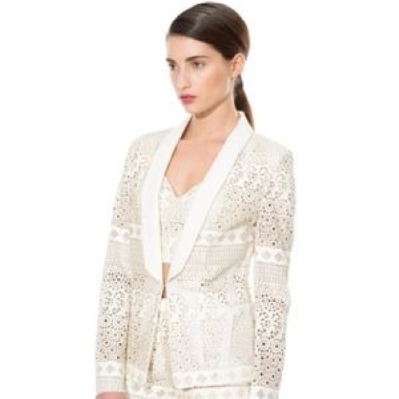ANTHROPILOGIE DOLCE VITA Laser Cut Beige Jacket - Picture 2 of 7